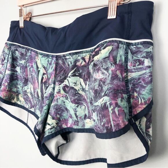 LULULEMON | RARE!! Run: Speed Shorts Iridescent Multi/Deep Navy Women’s Size 8 - Picture 4 of 13